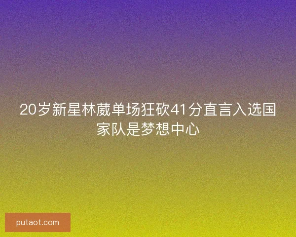 20岁新星林葳单场狂砍41分直言入选国家队是梦想中心